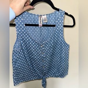 mimi chica button up cropped blouse size M